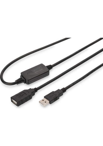 Digitus USB 2.0 Repeater / Uzatma Kablosu, USB A Erkek / A Dişi, 10 Metre&lt;br&gt; digitus USB 2.0 Active Extension Cable