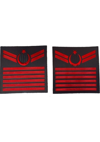 Jandarma Asayiş Uzman Çavuş 6 Kademeli 3D Plastik Tpu Rütbesi, Bir Çift, Yeni Tip, Cırtlı