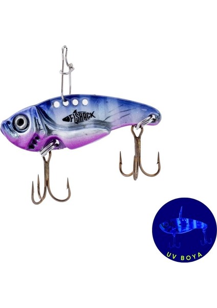 Vibrasyon Yem - Lrf/spin Jig - Fishack Vibrax - 7g 40MM - Electric Sunset - Uv Boyalı