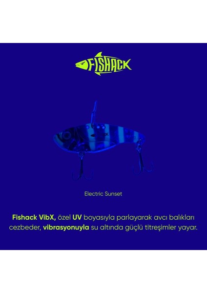 Vibrasyon Yem - Lrf/spin Jig - Fishack Vibrax - 7g 40MM - Electric Sunset - Uv Boyalı indirimleri
