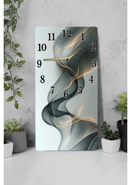 Modern ve Şık Tasarımlı Mdf Dikdörtgen Duvar SAATI–30X60 Cm, Sessiz Mekanizmalı, Uv Baskılı – USD117