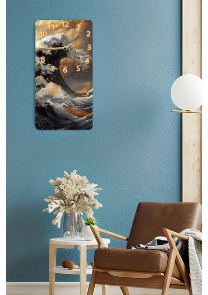 Mdf Dikdörtgen Dalga Desenli Duvar Saati – 30X60 cm Uv Baskı – USD112 fırsatları
