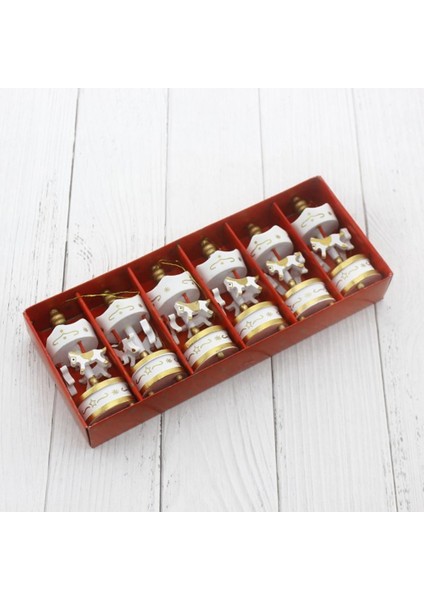 Beyaz 6 Lı Ahşap Mini Atlı Karınca