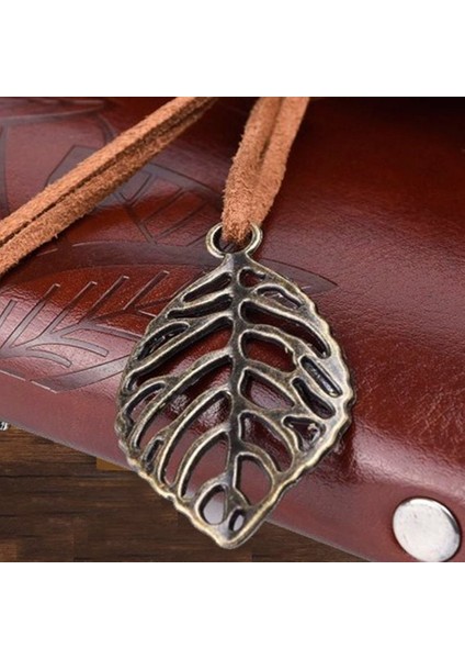 Yaprak Desenli Kahverengi Deri Defter fiyatları