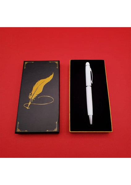 Kutulu Touch Dokunmatik Beyaz Tükenmez Kalem