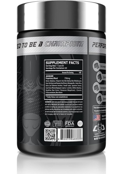 Azavar Appetite Control Daa Aspartic Acid Betaine Tyrosine 60 Caps Abd Menşei Fda Onaylı fiyatları