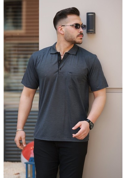 Erkek Yakalı Mini Jakarlı Kısa Kollu T-Shirt modelleri