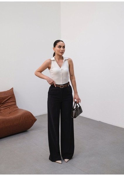 Keten Kemerli̇ ve Dökümlü Palazzo Pantolon (Kemer Dahi̇l) fırsatları