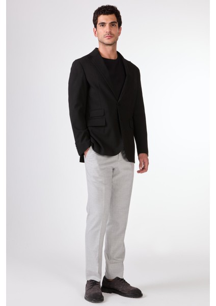 Siyah Erkek Slim Fit Çizgili Sivri Yaka Ceket 104443 fırsatları