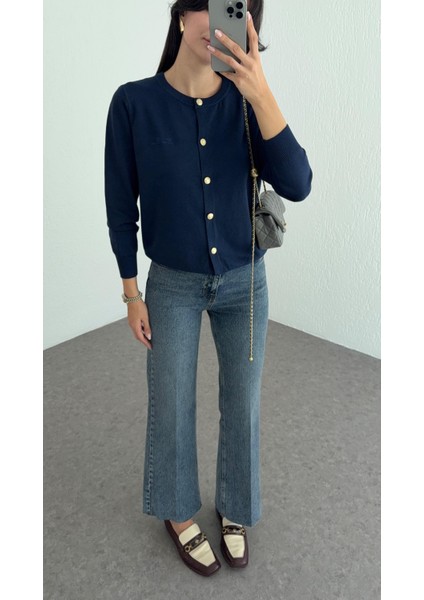 Gold Düğmeli Lacivert Piana Hırka fiyatları