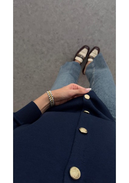 Gold Düğmeli Lacivert Piana Hırka modelleri