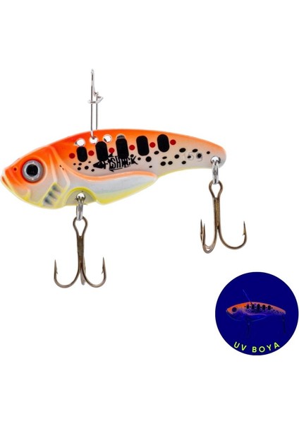 Vibrasyon Yem - Lrf/spin Jig - Fishack Vibrax - 15G 55MM - Fire Dot - Uv Boyalı
