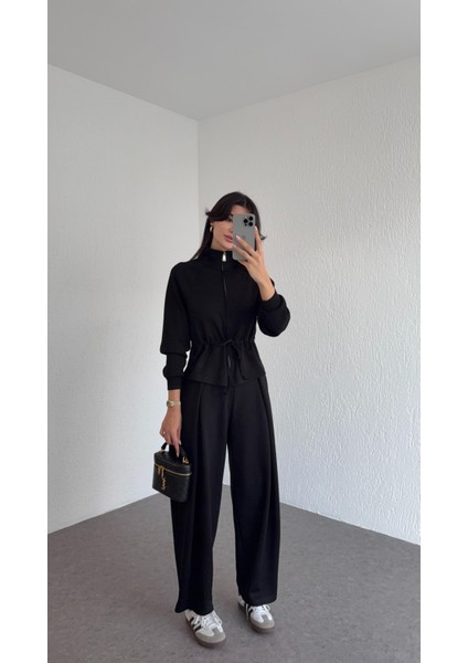 Şalvar Kesim Modal Siyah Takım