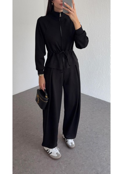 Şalvar Kesim Modal Siyah Takım