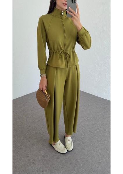 Şalvar Kesim Modal Yağ Yeşili Takım fiyatları