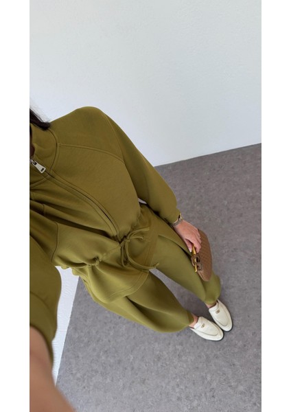 Şalvar Kesim Modal Yağ Yeşili Takım indirimleri