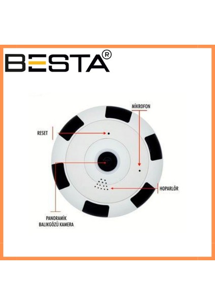 Panoramik Kablosuz Kamera Gece Görüşlü 1080P Güvenlik Kamerası fiyatları