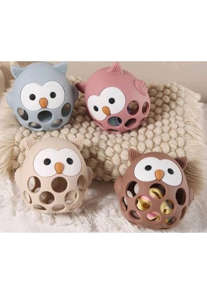 Bebek Baykuş Diş Kaşıyıcı Çıngırak, Bebek Karikatür Diş Kaşıyıcı Oyuncağı Bej fiyatları