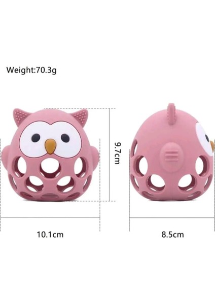 Bebek Baykuş Diş Kaşıyıcı Çıngırak, Bebek Karikatür Diş Kaşıyıcı Oyuncağı Bej modelleri