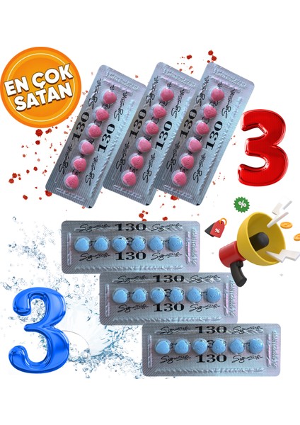 Kobra 130MG 6'lı x 6 Dizi ( 3 Mavi 3 Kırmızı ) GEÇIKTIRICILI36 Hap % 100 Orjınal Ekstra Güc Takviye Kuvvet Verici Istek Arzu Uyandırıçi Sêrtlestırıçilı6 TIMEOUTPERFORMANCE_ÇI-ALIS_VIÂG-RÂ_LIFTÂ_20MG_5