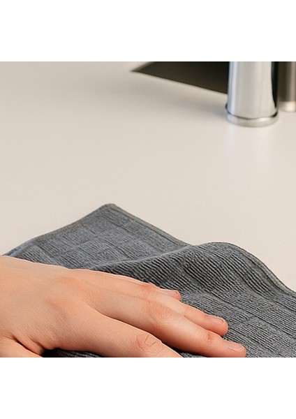 Kareli Mikrofiber Mutfak Temizlik Bezi – 40X40 cm – Gri fiyatları