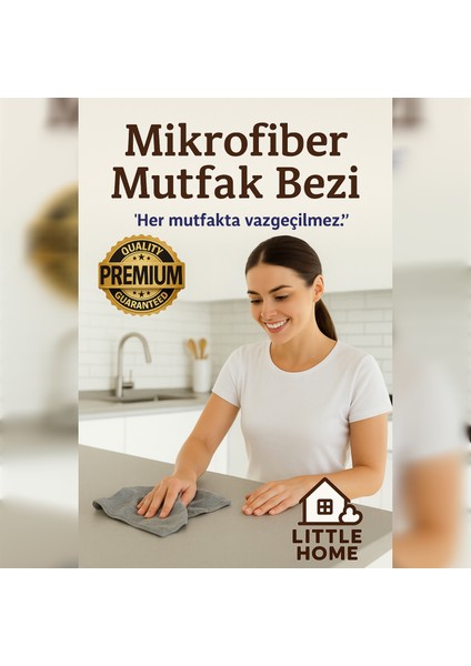 Kareli Mikrofiber Mutfak Temizlik Bezi – 40X40 cm – Gri