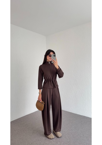 Şalvar Kesim Modal Acı Kahve Takım