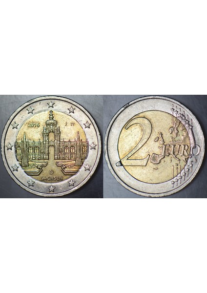 Almanya 2 Euro 2016 J. Hatıra-Sachsen.