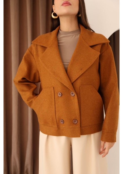 Kadın Taba Kısa Kaşe Kaban modelleri