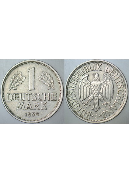 Almanya 1 Mark 1950 J Harfi= Hamburg Darbı.