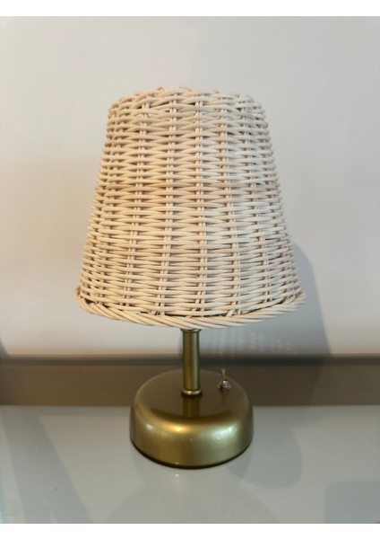 Rattan Bambu Kablosuz Masaüstü Pilli Abajur fiyatları