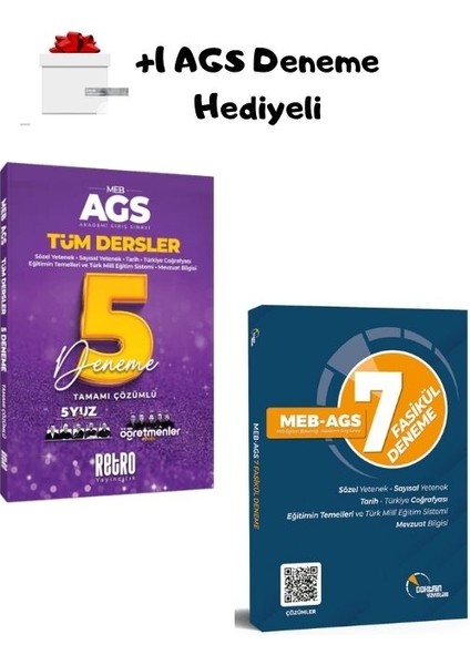 2026 Meb Ags Retro 5 Li ve Doktrin 7 Li Deneme (2 Kitap) + 1 Ags Deneme Hediyeli