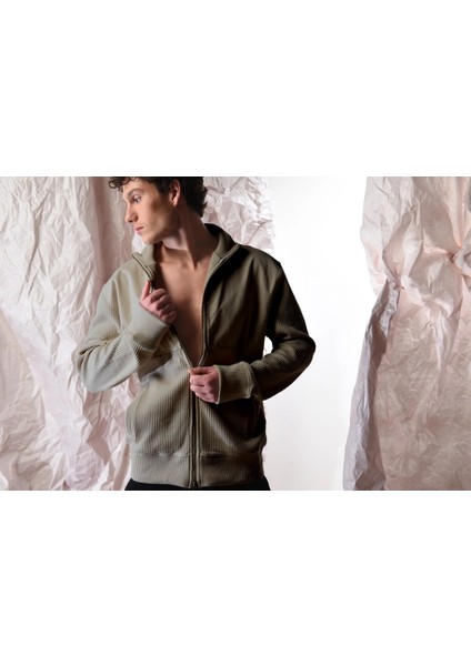 Gabardin Roba Detaylı Erkek Waffle Ceket fiyatları