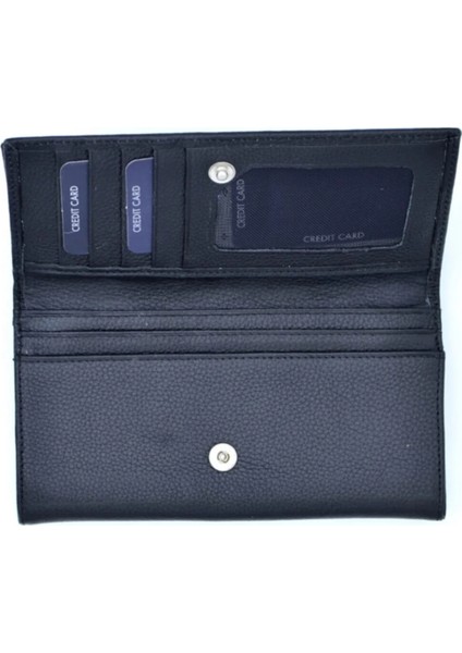 Kadın Naomi Siyah Hakiki Deri Çok Bölmeli Cüzdan fiyatları