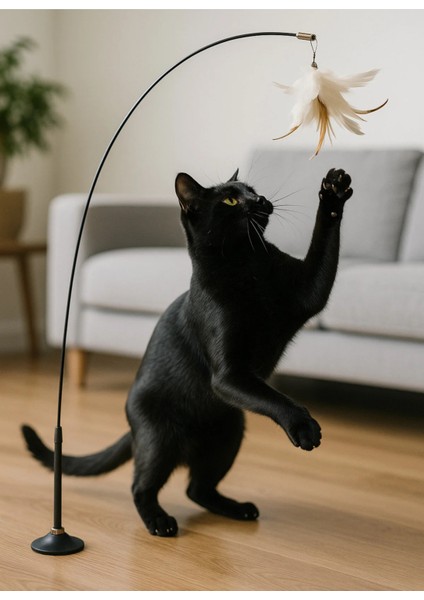 Kedi Oyuncağı Tüylü Zilli Vantuzlu – Av İçgüdüsünü Tetikler Kedi Oyun Oltası fiyatları