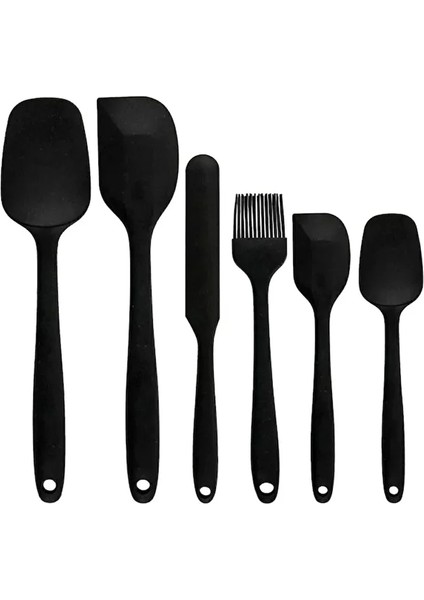 6 Adet Isıya Dayanıklı Yanmaz Yapışmaz Silikon Spatula Seti