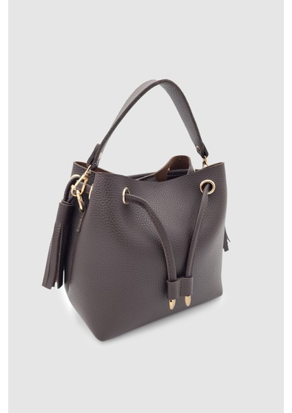 Elira Büzgülü Püskül Detaylı Çapraz Askılı El ve Kol Çantası Acı Kahve modelleri