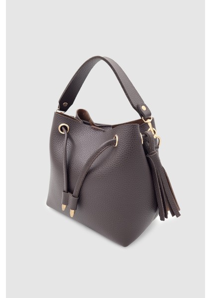 Elira Büzgülü Püskül Detaylı Çapraz Askılı El ve Kol Çantası Acı Kahve fırsatları