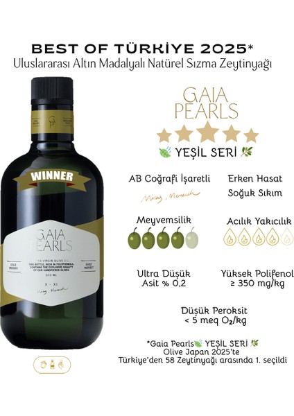 Ikili Gurme Set 250 ml x2 AB Coğrafi İşaretli Milas Memecik Erken Hasat Soğuk Sıkım Zeytinyağı