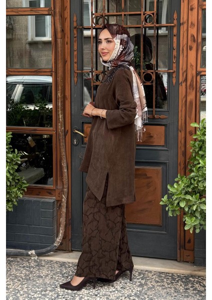 Nurcan Çetin Pantolonlu Takım 25531 Kahve fiyatları