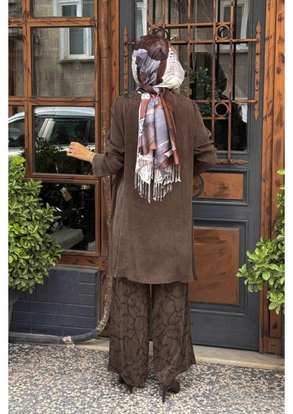 Nurcan Çetin Pantolonlu Takım 25531 Kahve fırsatları