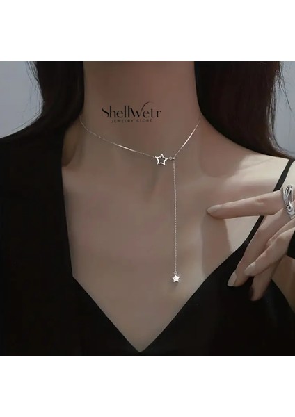 Dream Yıldızlı 925 Ayar Gümüş Zincir Parlak Taşlı Kadın Kolye fiyatları