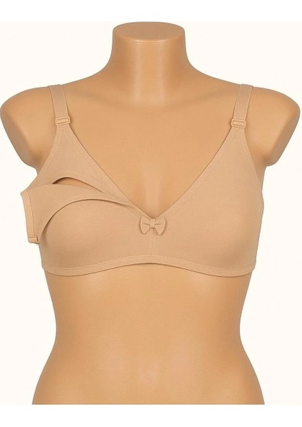 Kadın Önden Açılabilen Emzirme Sütyeni Siyah Beyaz Ten