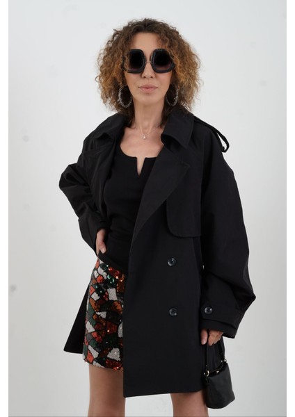 Siyah Uzun Kol Damla Yaka Bluz