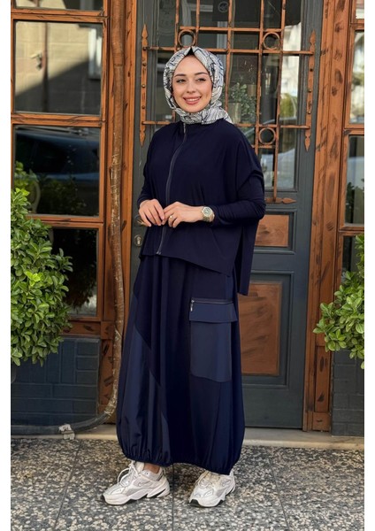 Nurcan Çetin Etekli Takım 25457 Lacivert