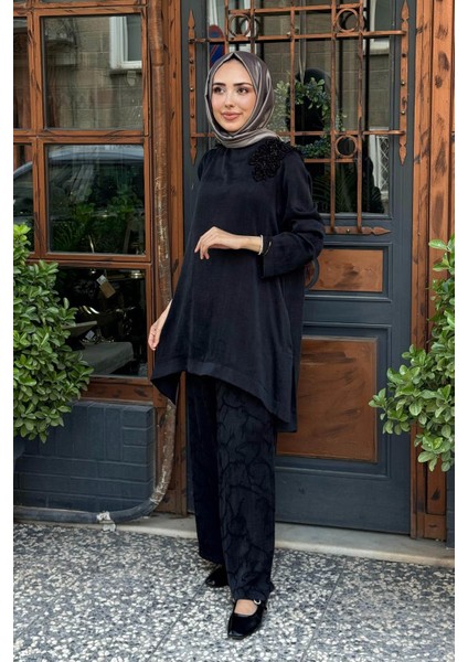 Nurcan Çetin Pantolonlu Takım 25531 Siyah