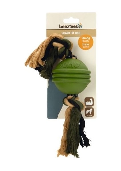 Beeztees Sumo Fit Ball Ipli Top Köpek Oyuncağı Yeşil 8 cm