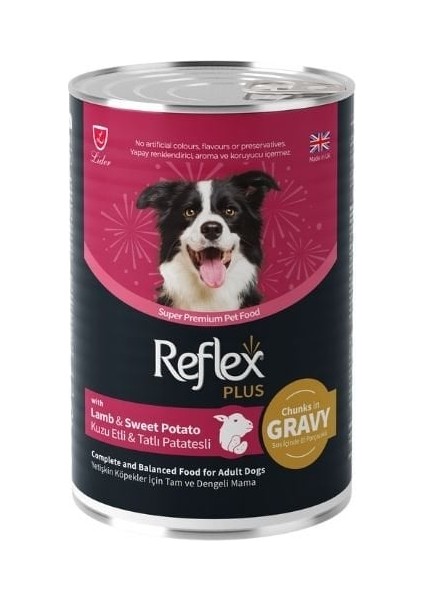 Reflex Plus Sos Içinde Kuzu Etli ve Tatlı Patatesli Yetişkin Konserve Köpek Maması 400 gr