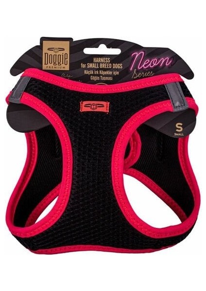 Doggie Havalı Dokuma Neon Küçük Irk Köpek Göğüs Tasması Small Pembe 32-38 cm indirimleri