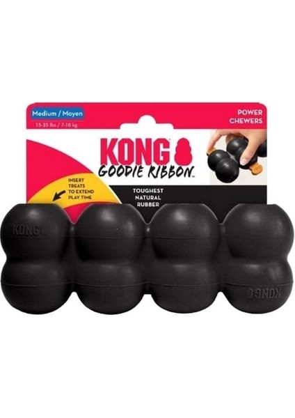 Kong Goodie Ribbon Çoklu Top Şeklinde Köpek Oyuncağı Large Siyah